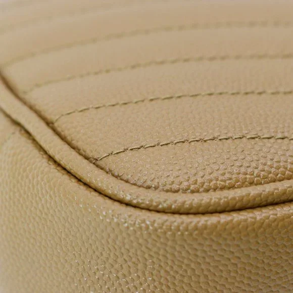 YVES SAINT LAURENT  Mini Lou Grain De Poudre Camera Crossbody Bag Dark Natural - Picture 7 of 11